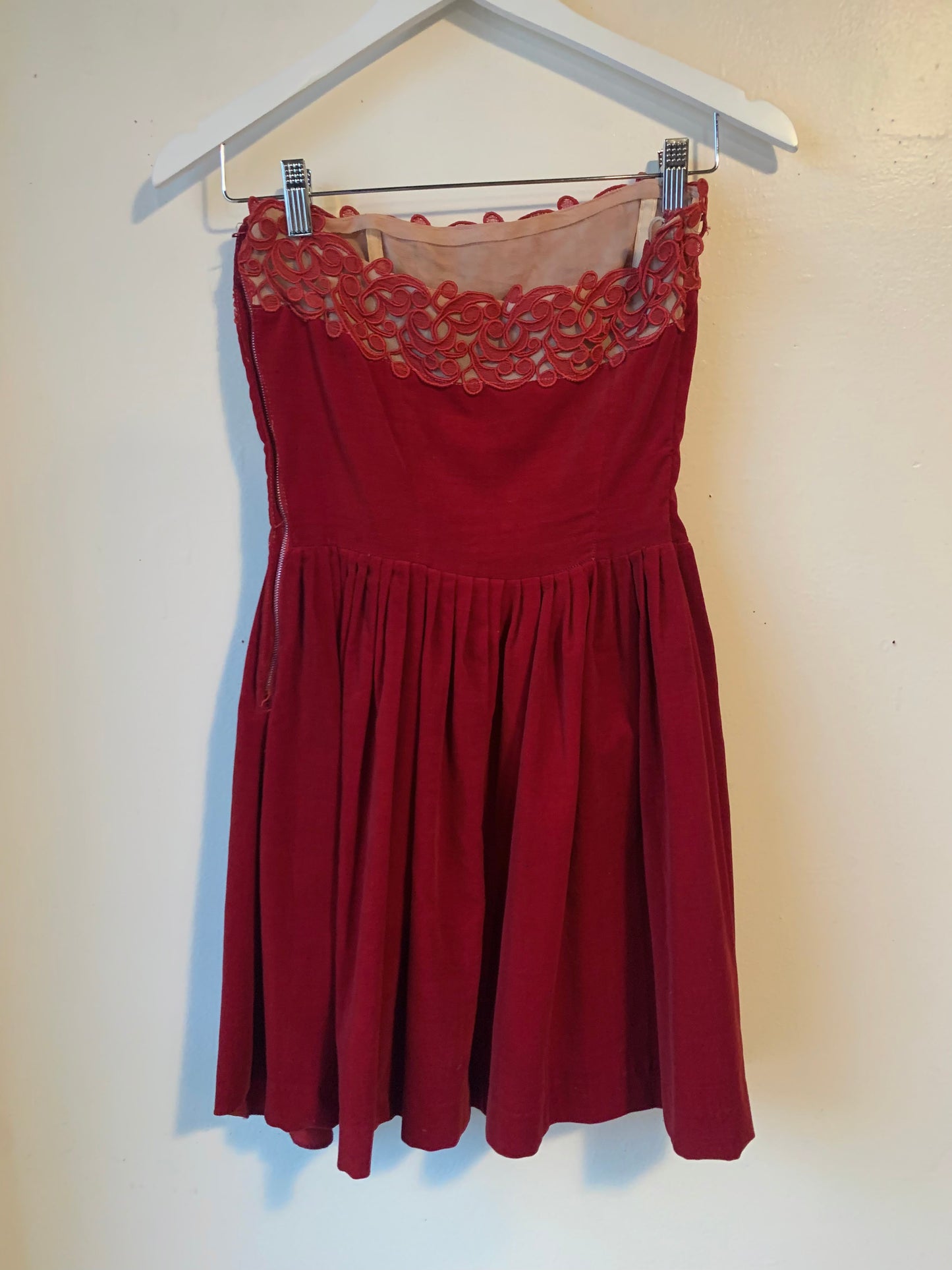 1950s Red Velvet 2-pc valentine set ( XS)