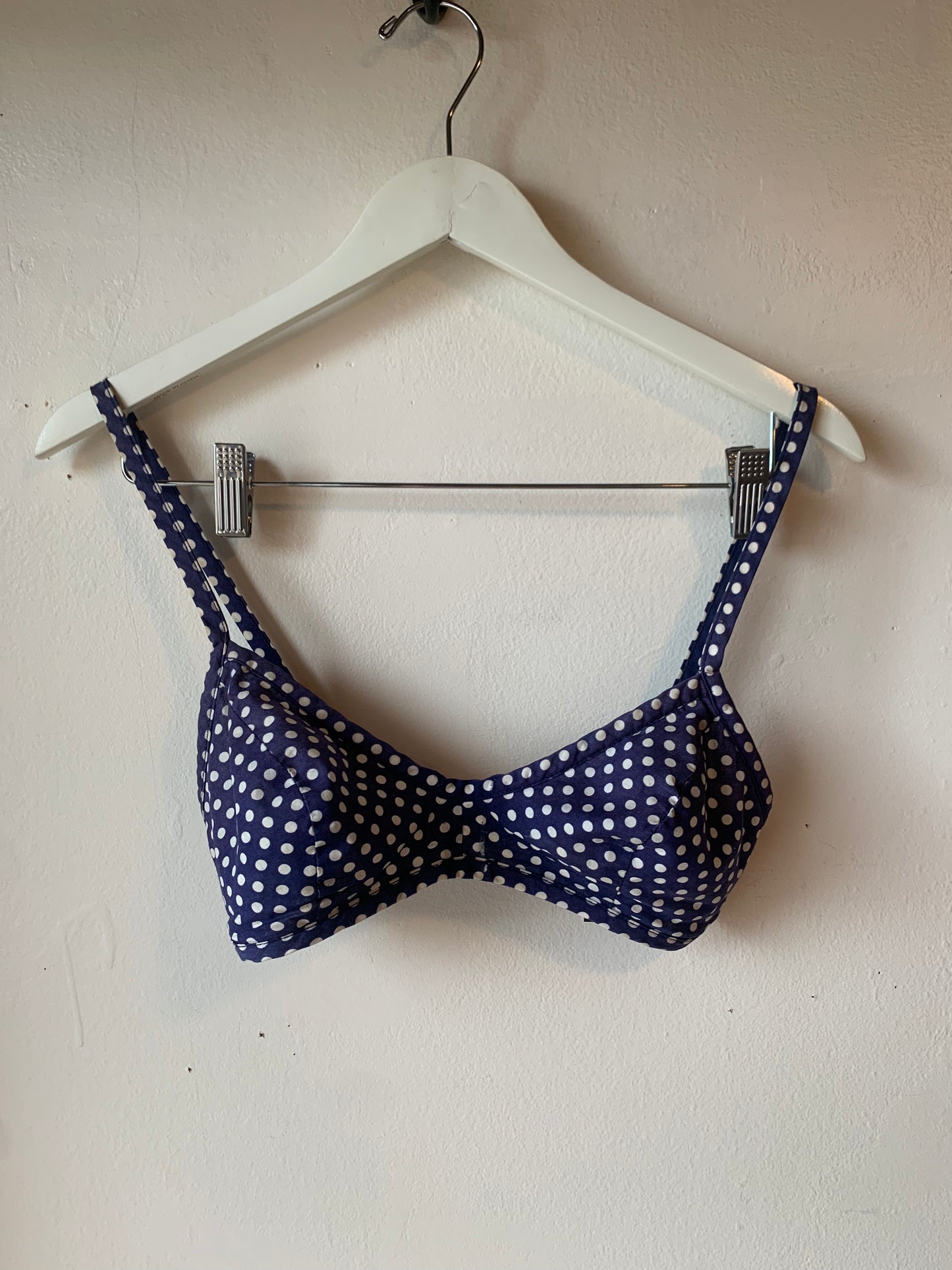 Vtg. Blue Polkadot Swimsuit (S/M)