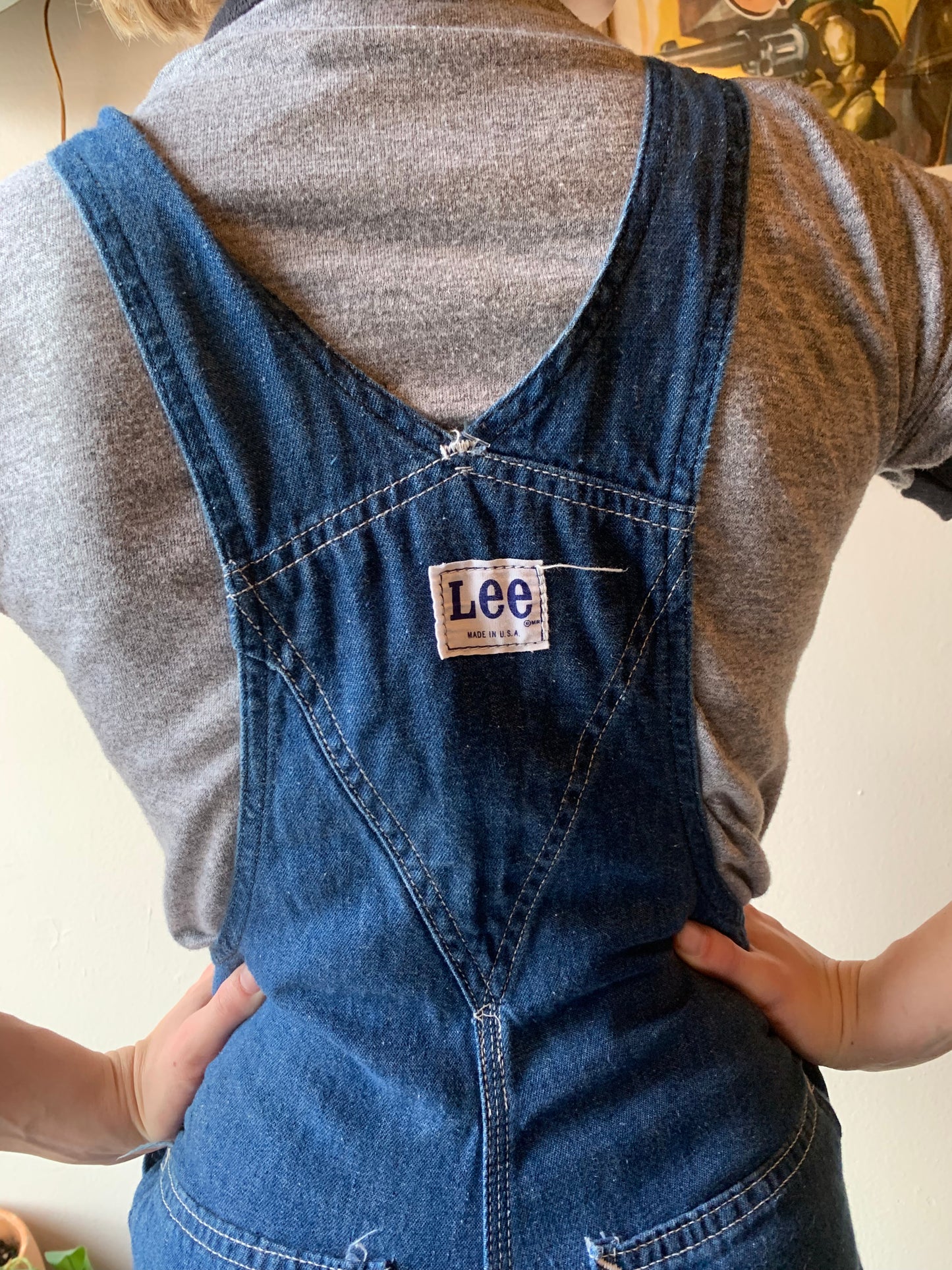 Vtg. Darkwash Lee Overalls Petite (XS)