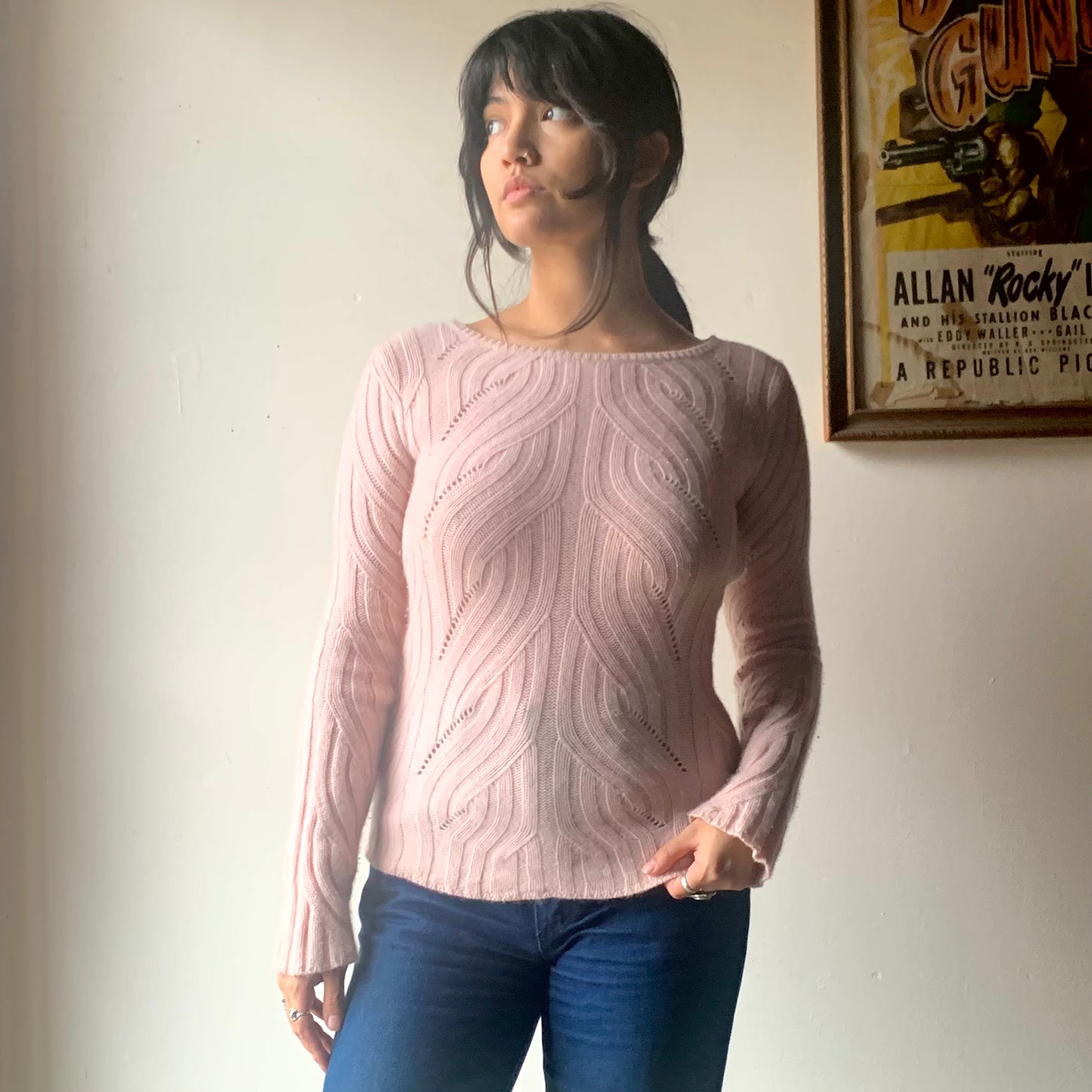 Vintage Pale Blush Les Copains Cashmere Cardigan (S)