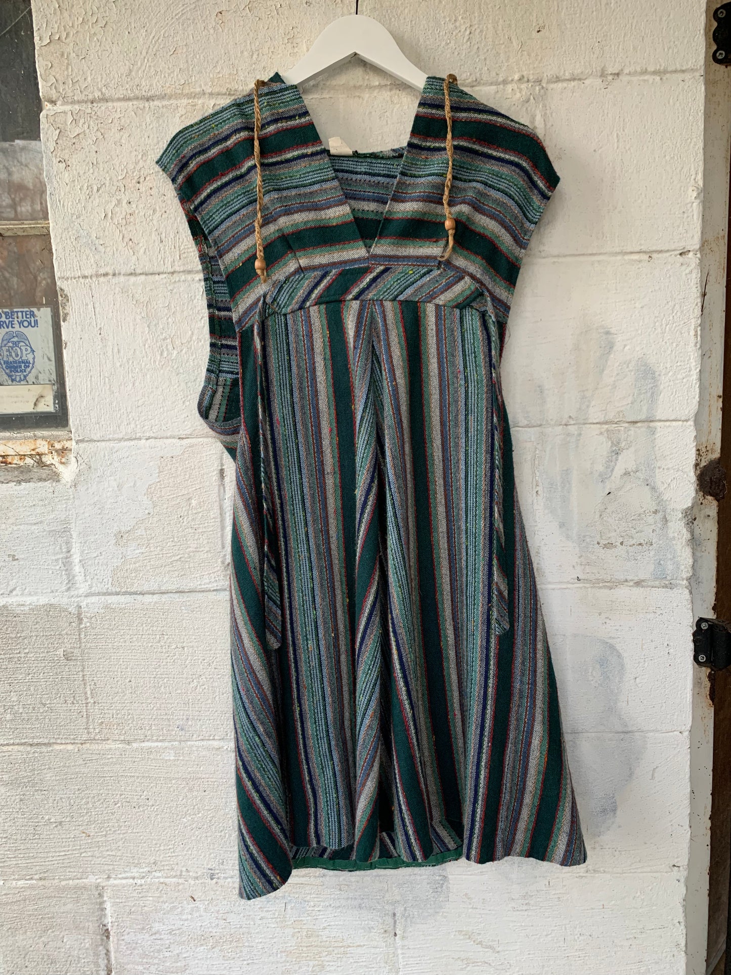 1970s Woven Mini Dress w/ Hood (XS)